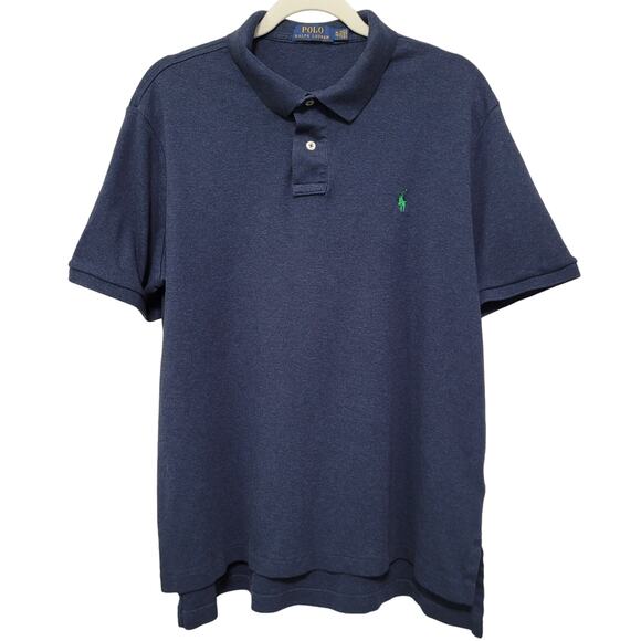 Polo Ralph Lauren Polo Shirt Men XL Classic Cotton Navy Short Sleeve Pull Over - Picture 1 of 7